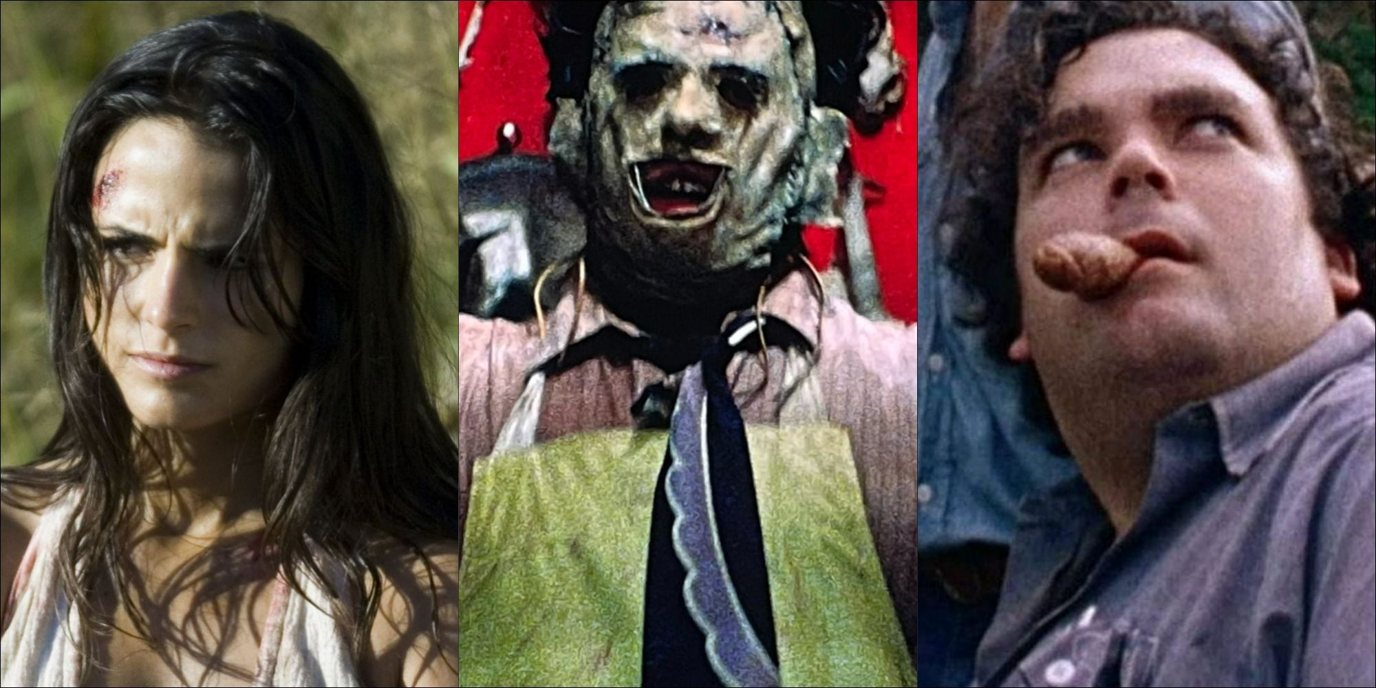 Leatherface and two of his victims from The Texas Chain Saw Massacre