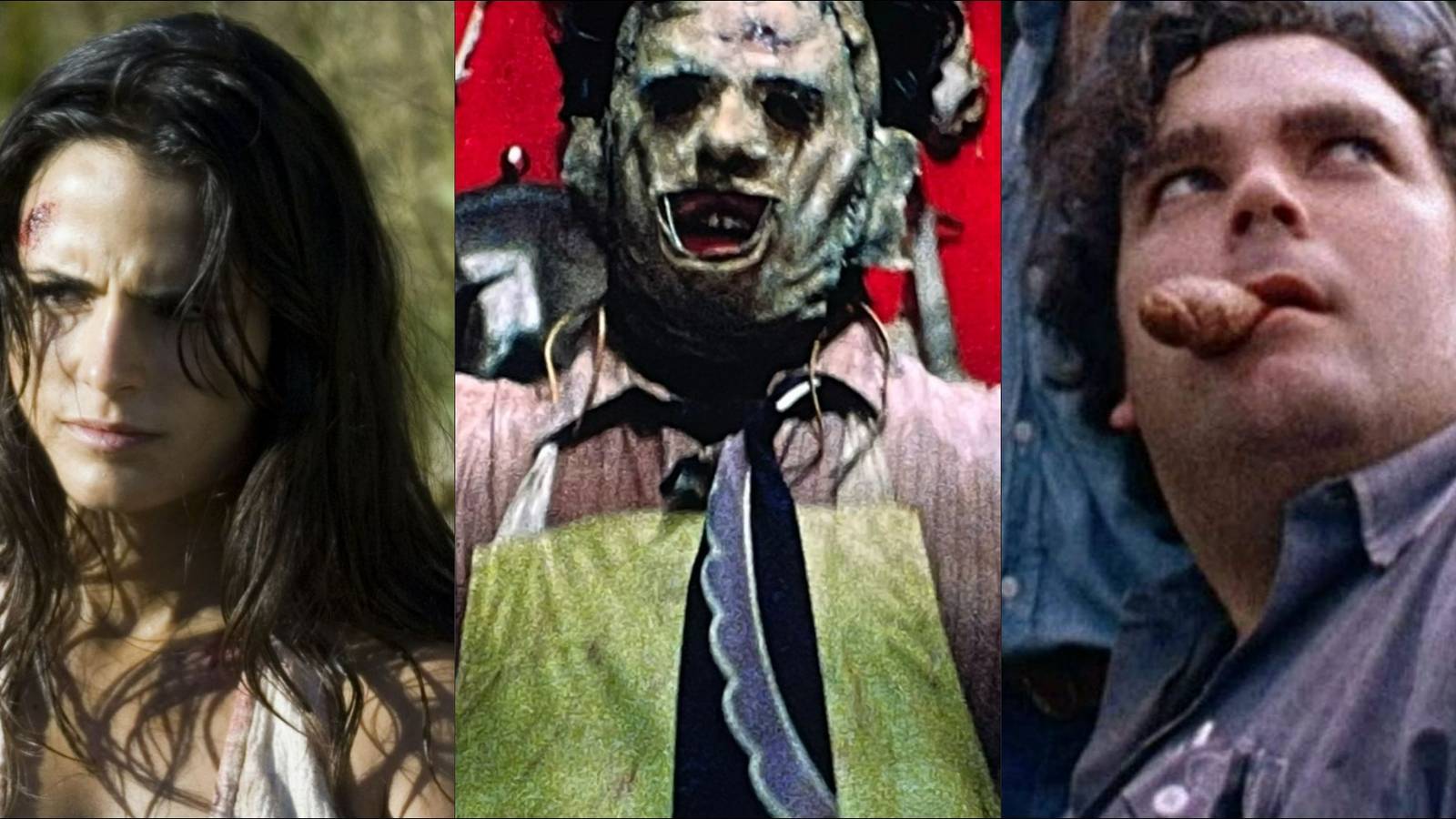 Leatherface and two of his victims from The Texas Chain Saw Massacre