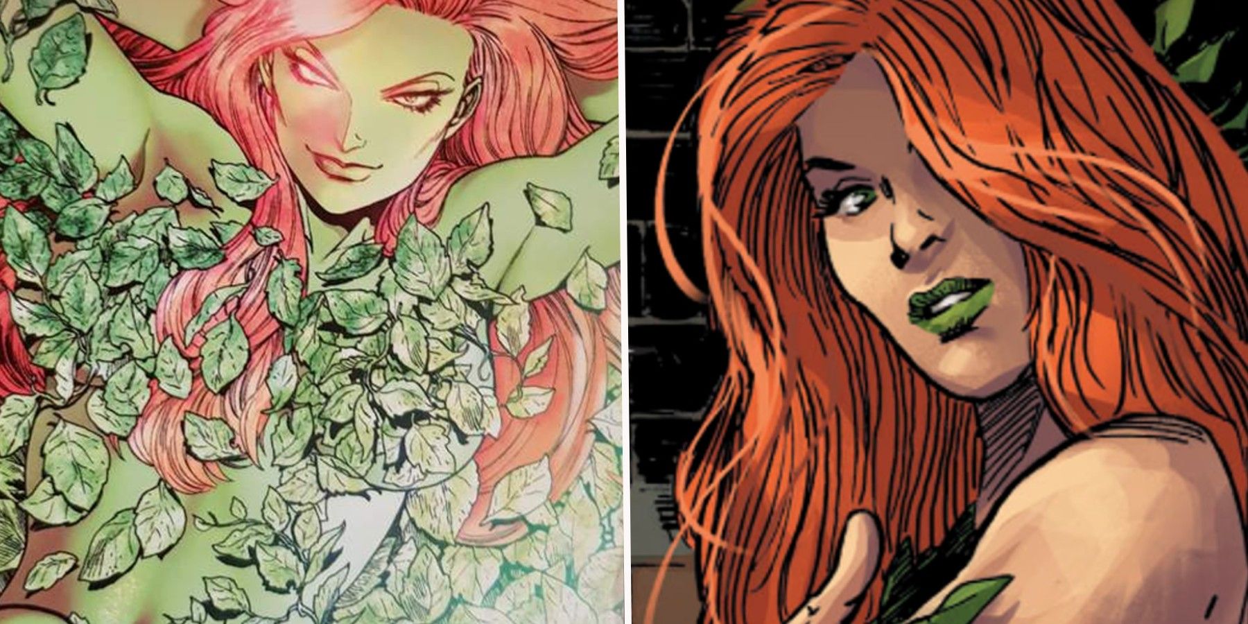 Poison Ivy DC Comics split image