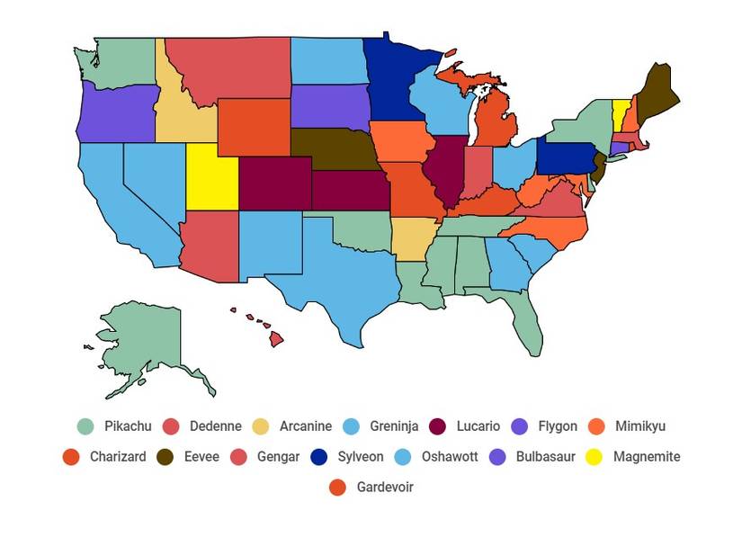 pokemon by state
