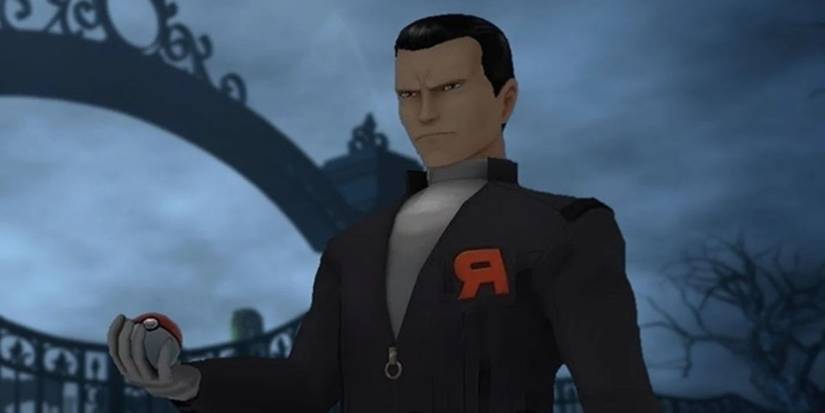 Pokemon GO Giovanni with a Pokeball