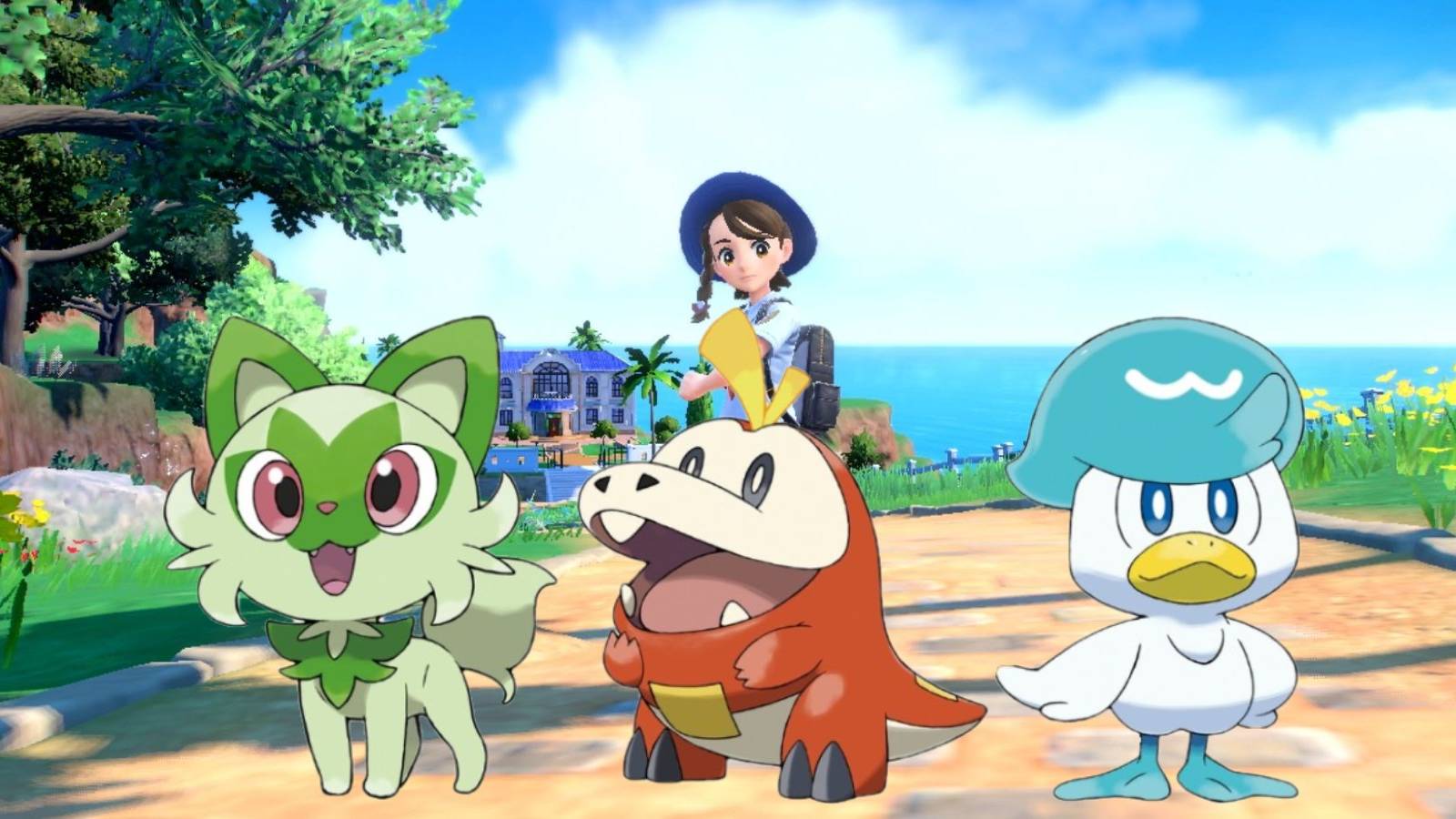 pokemon scarlet and violet starters spain inspiration type combinations prediction sprigatito fuecoco quaxly grass fire water secondary types trifecta weaknesses resists strenghts