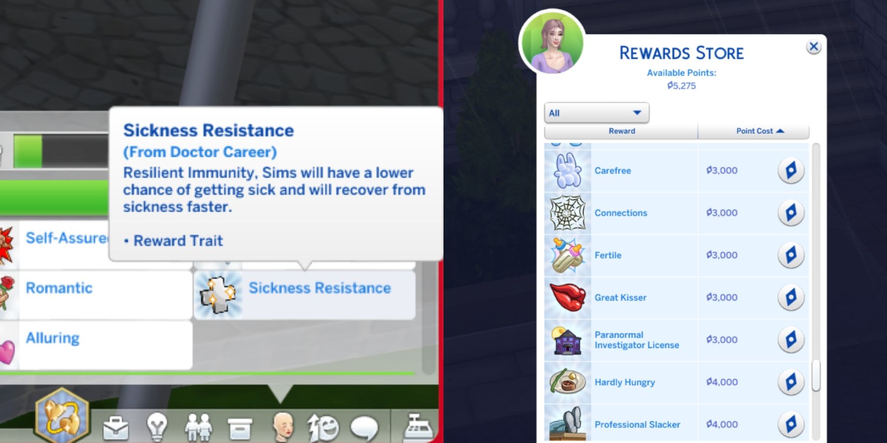 reward traits in the sims