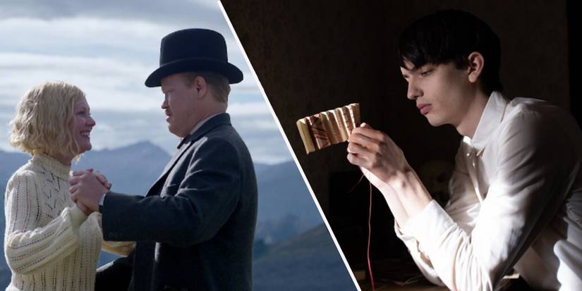 Rose, George, and Peter in The Power of the Dog split image