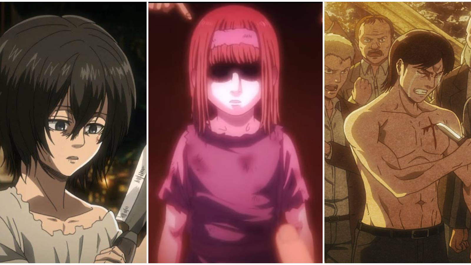 Ymir, Levi and Grisha from attack on titan