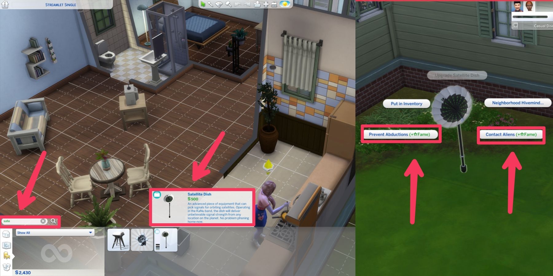 satellite dish location and how it works in the sims 4