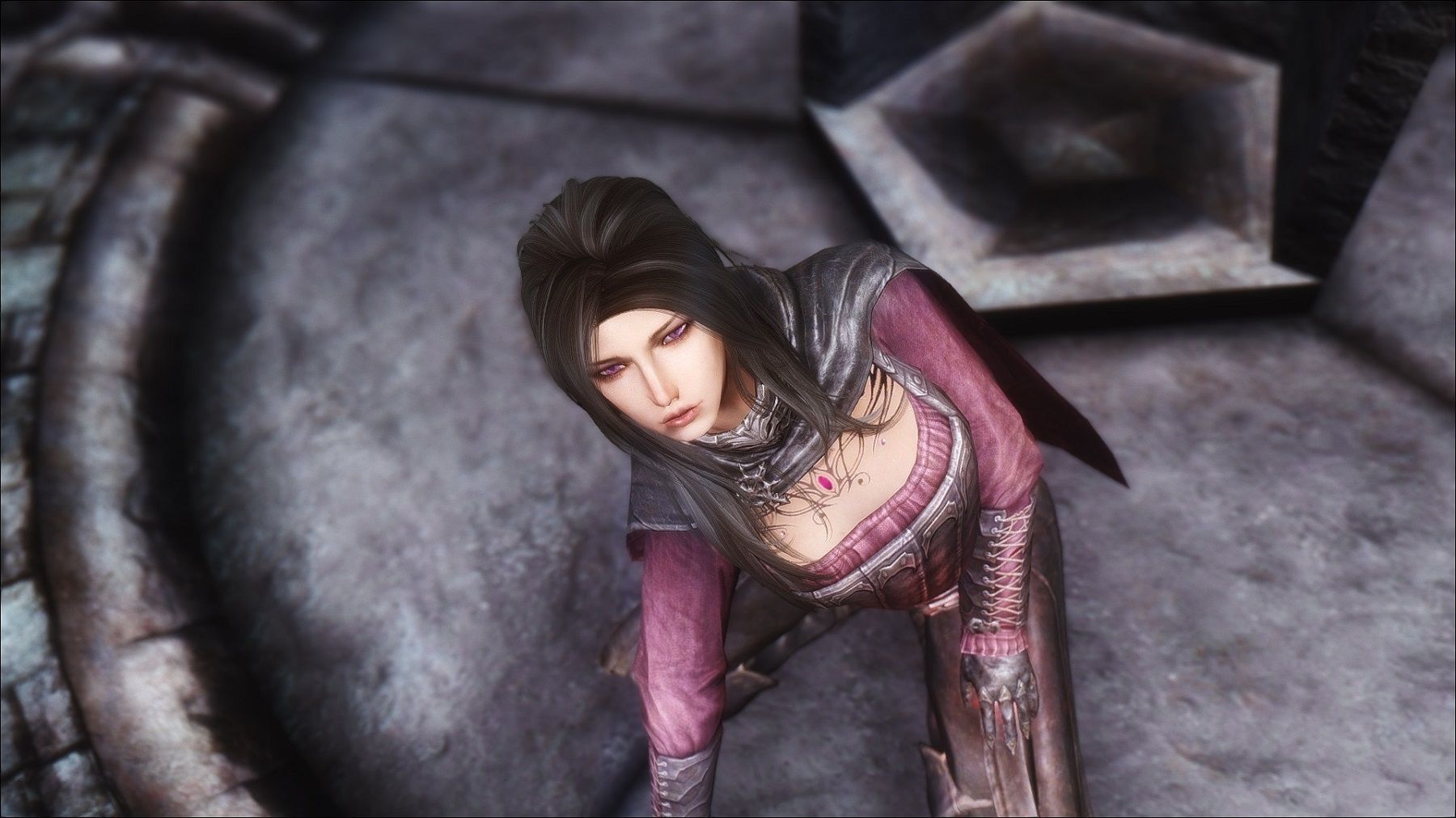 Screenshot from Skyrim showing an improved version of Serana.