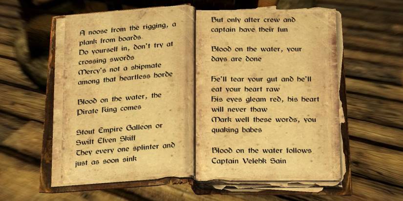skyrim Velehk Sain Pirate King of the Abecean book