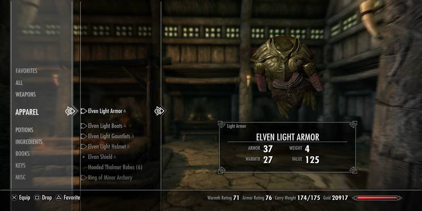 Skyrim apparel inventory 