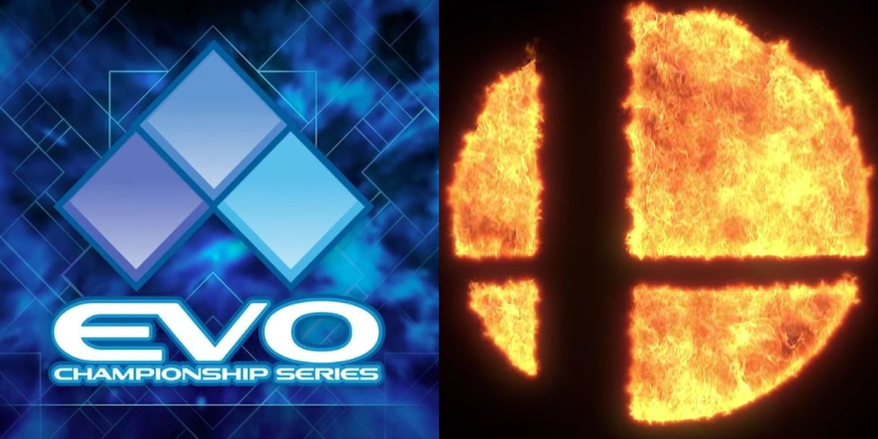 Logos for EVO Evolution Championship Series and Super Smash Bros Ultimate