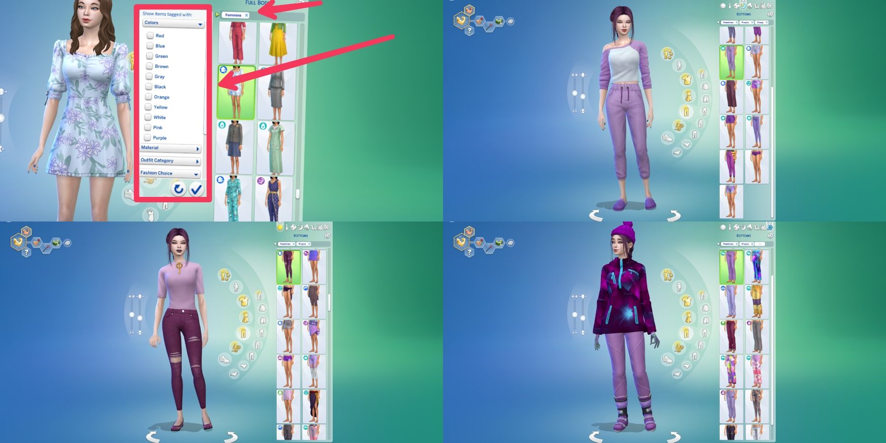 solid color challenge in the sims 4
