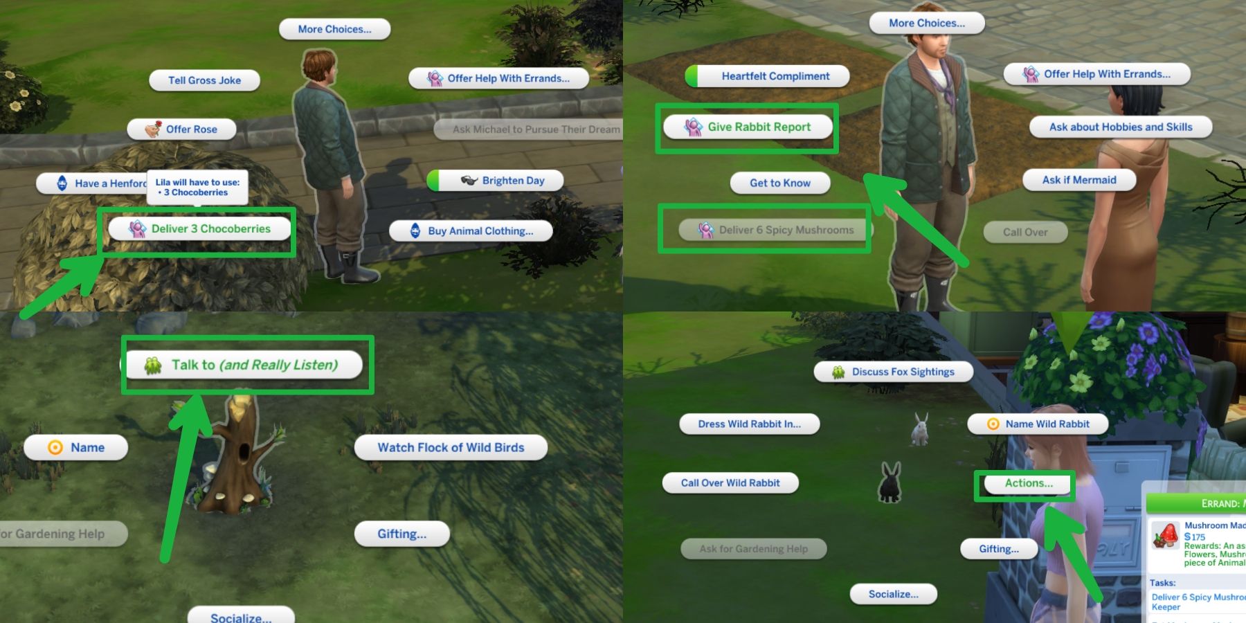 some of Michael's errands in the Sims 4 Cottage Living