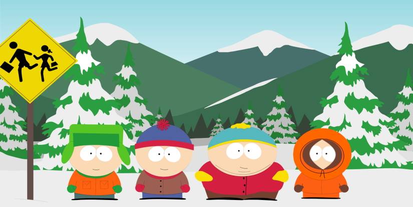 south park bus stop wallpaper kyle broflovski stan marsh eric cartman kenny mccormick