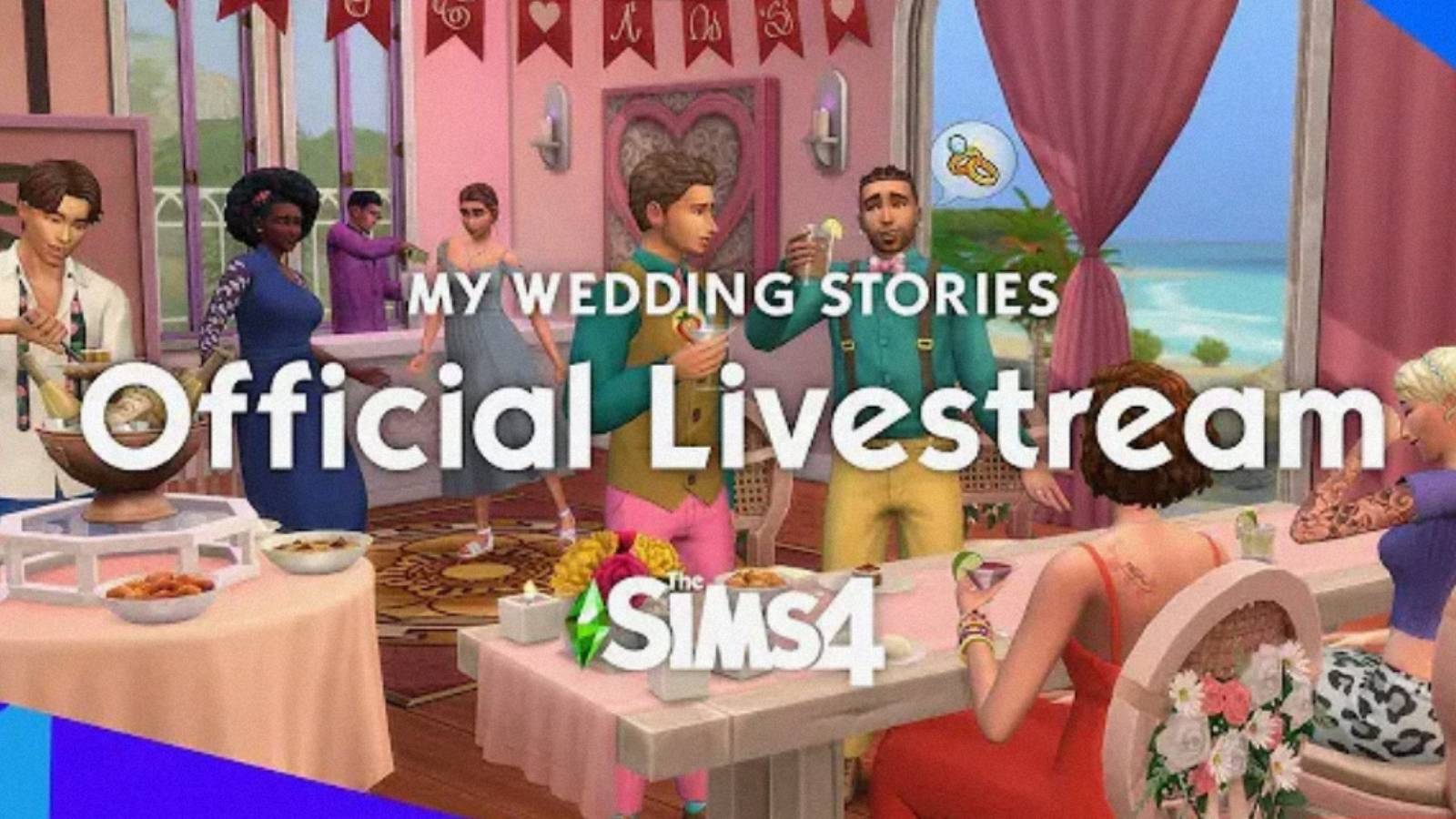 the Livestream for the sims 4 my wedding stories game pack