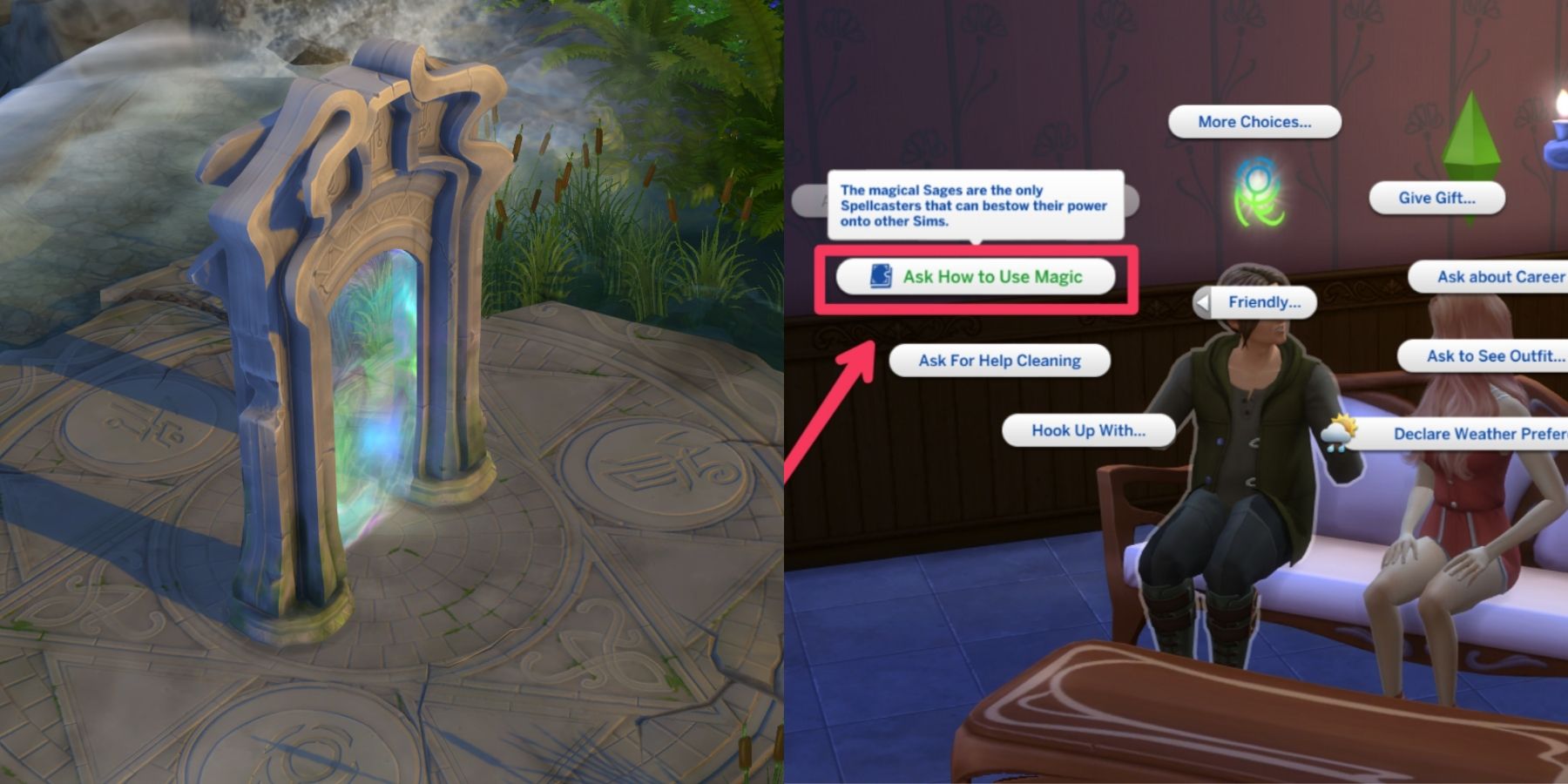 the magic portal and male sim in the sims 4