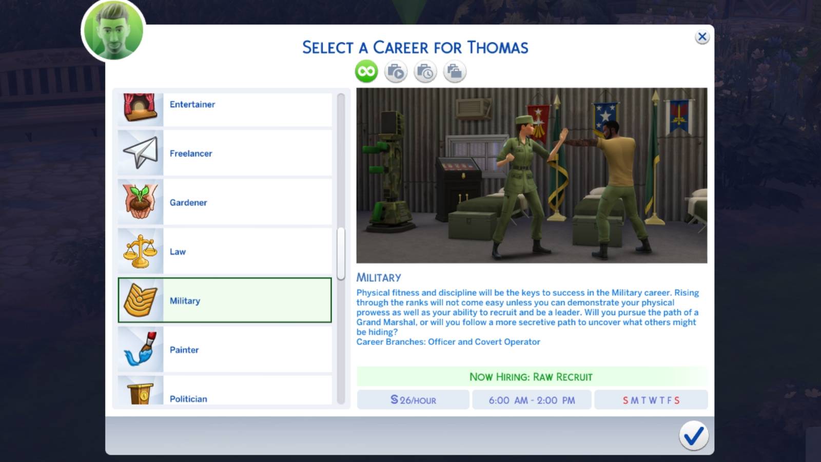 the military career in the sims 4
