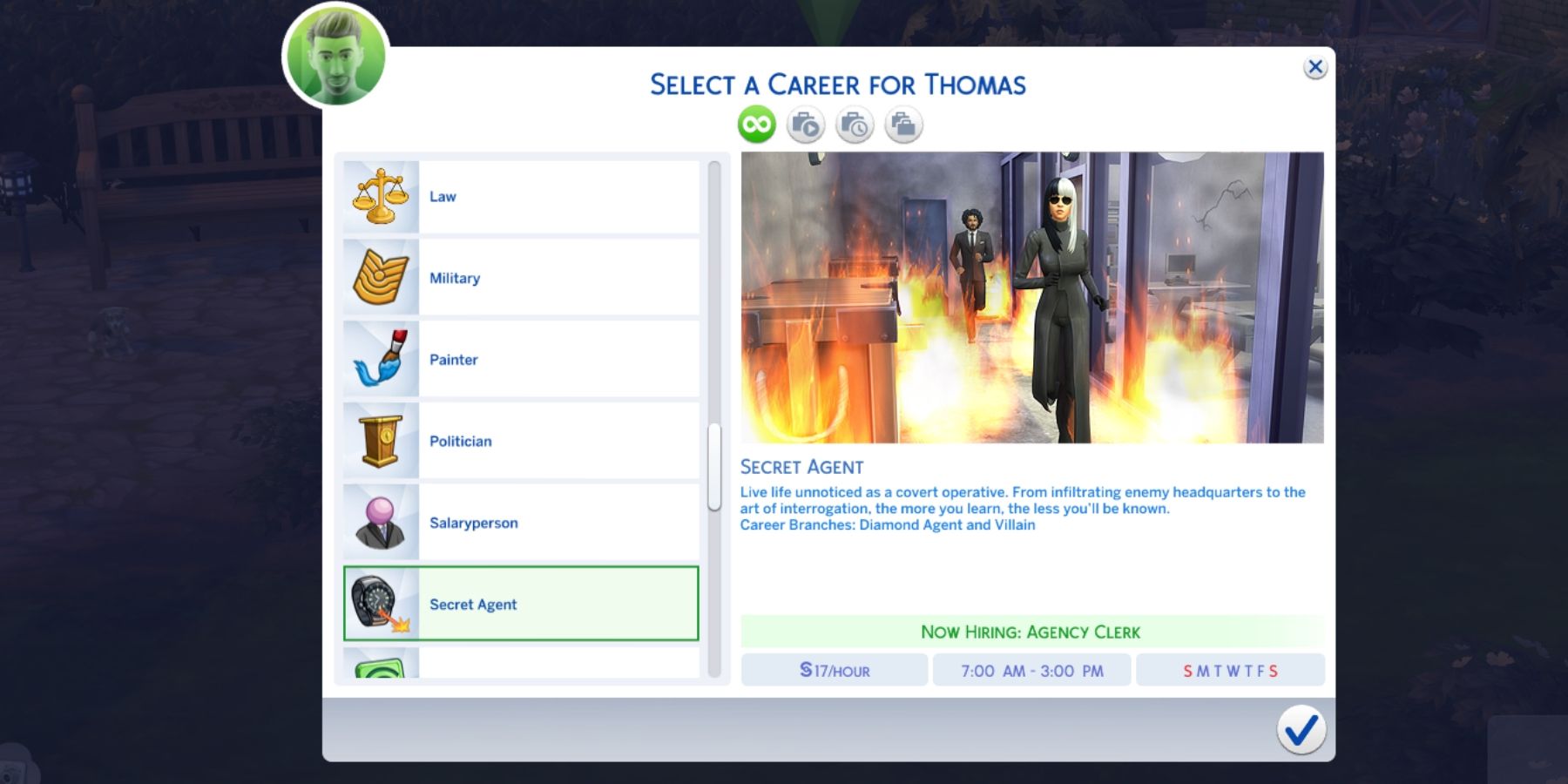the secret agent career in the sims 4