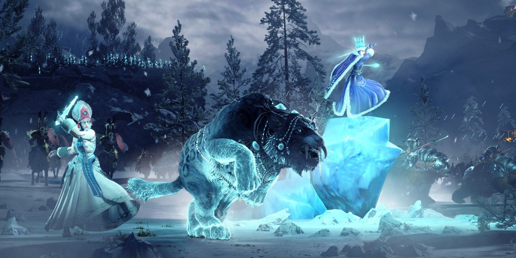 Tptal War Warhammer 3 Царица Катарин и Снежный Барс