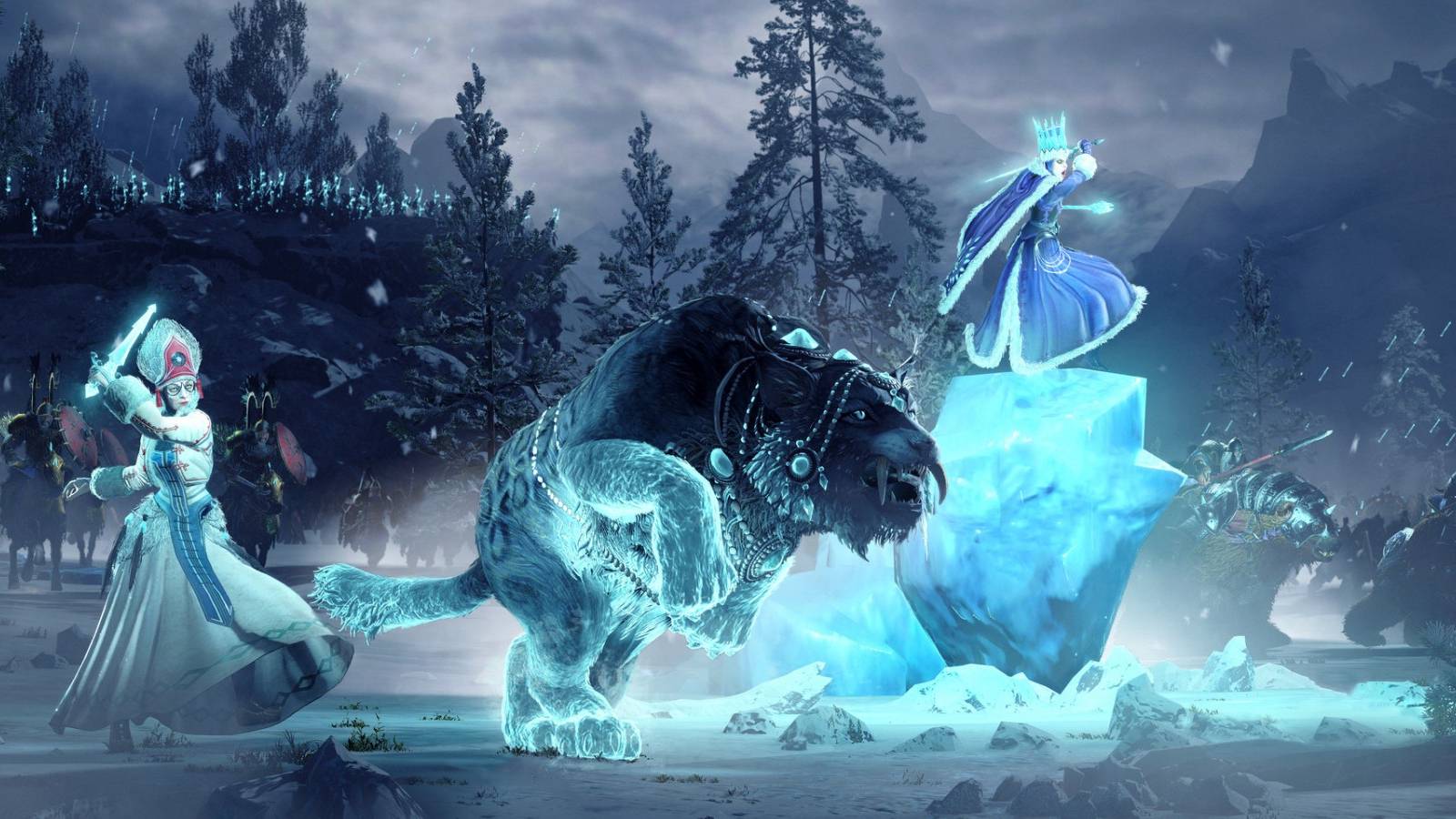 Tptal War Warhammer 3 Tzarina Katarin and Snow Leopard