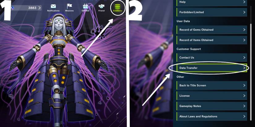 transfer to 1 and 2 in Yu-Gi-Oh! Master Duel