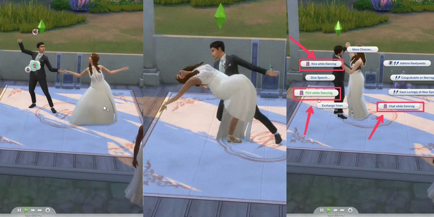 two sims slow dancing in the sims 4