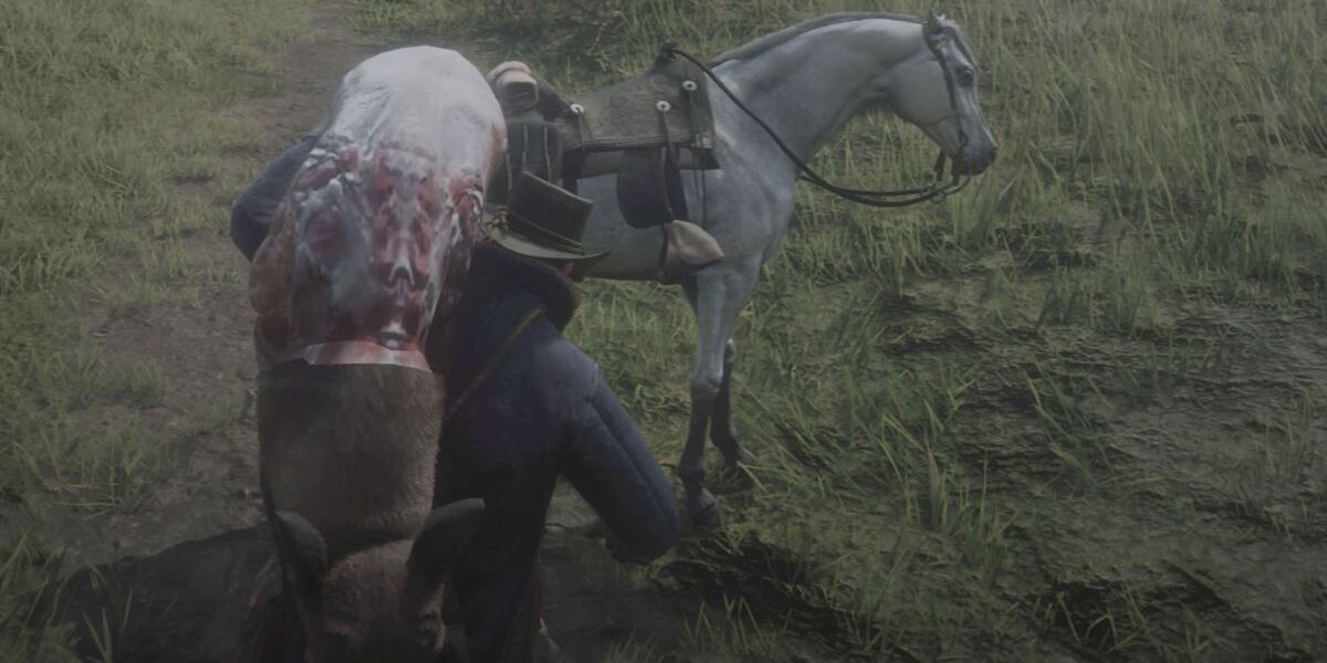 Red Dead Redemption carcass on horse