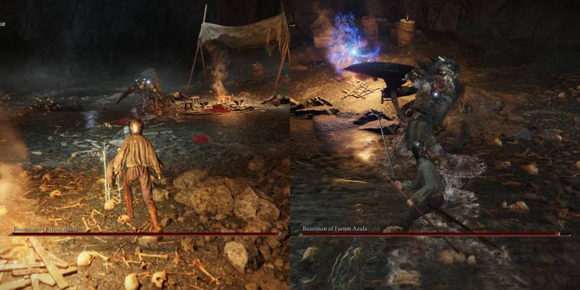 using spell on beastman of Farum Azula in elden ring