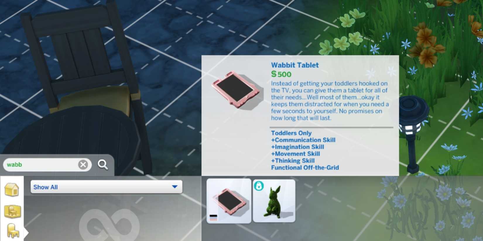 wabbit tablet in the sims 4