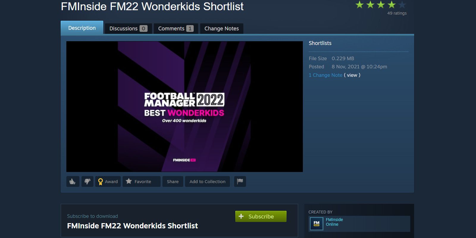 Wonderkids mod Steam page