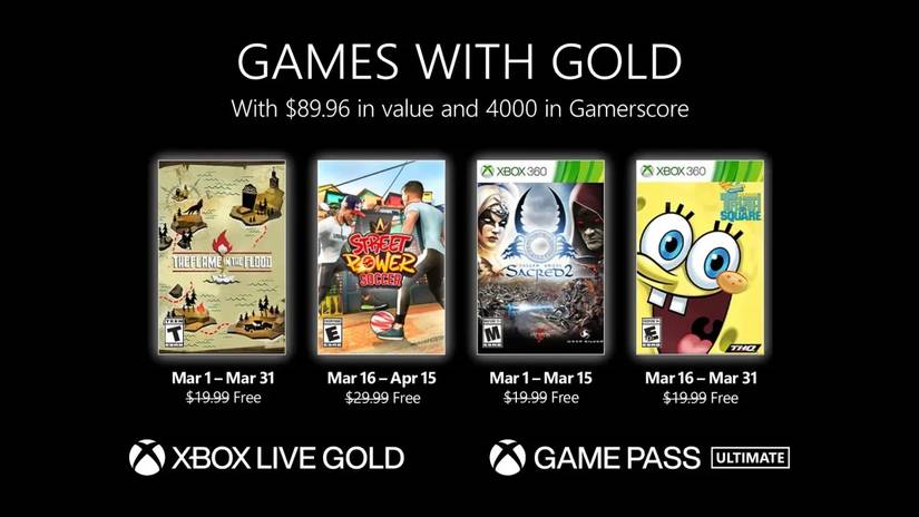 xbox free games with gold march 2022