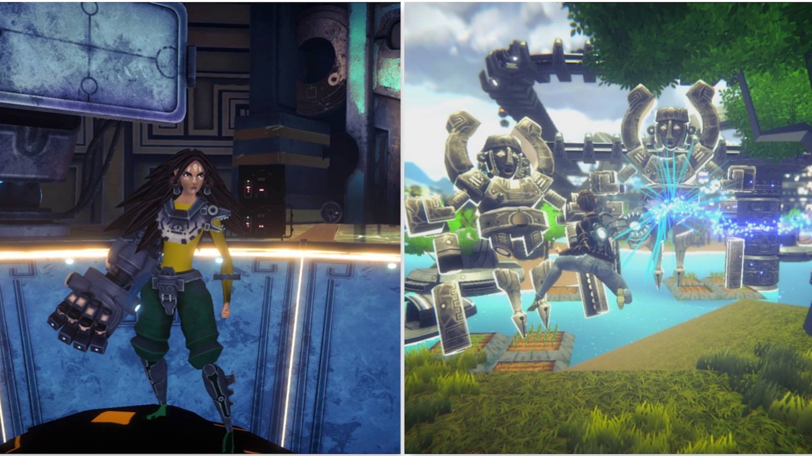 Achtli and fighting enemies in Aztech Forgotten Gods