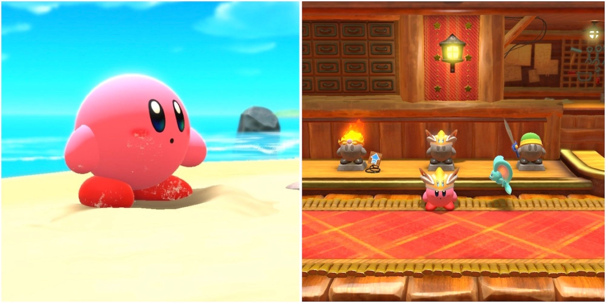 Кирби и хижина улучшения способностей в Kirby and the Forgotten Land в Kirby and the Forgotten Land