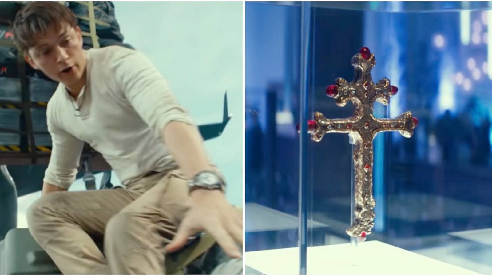 Nate and the cross from Uncharted