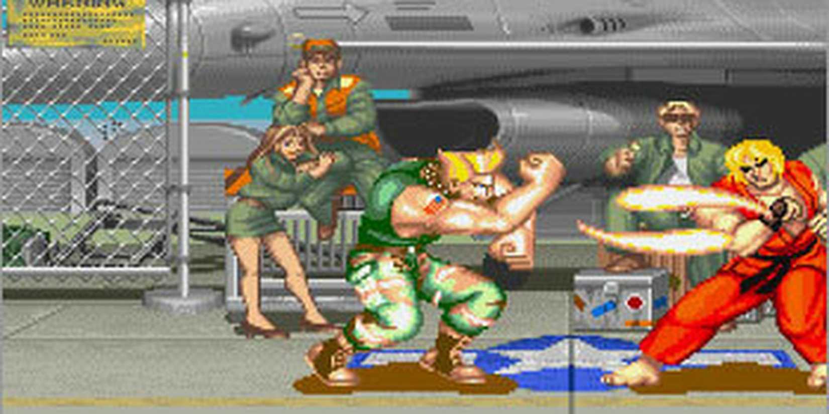 Guile hits Ken with Sonic Boom