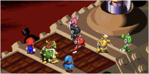 A scene featuring characters from Super Mario RPG