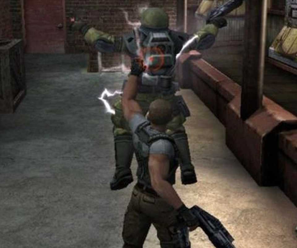Fighting enemies in Psi-Ops