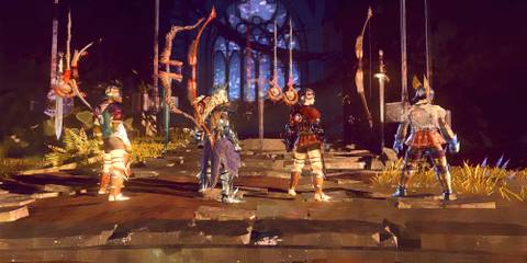 The reward screen in multiplayer in Babylon's Fall