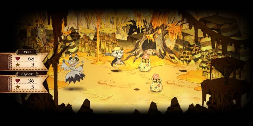 Fighting a battle in The Cruel King and the Great Hero