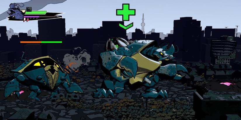 Fighting enemies in in Dawn of the Monsters