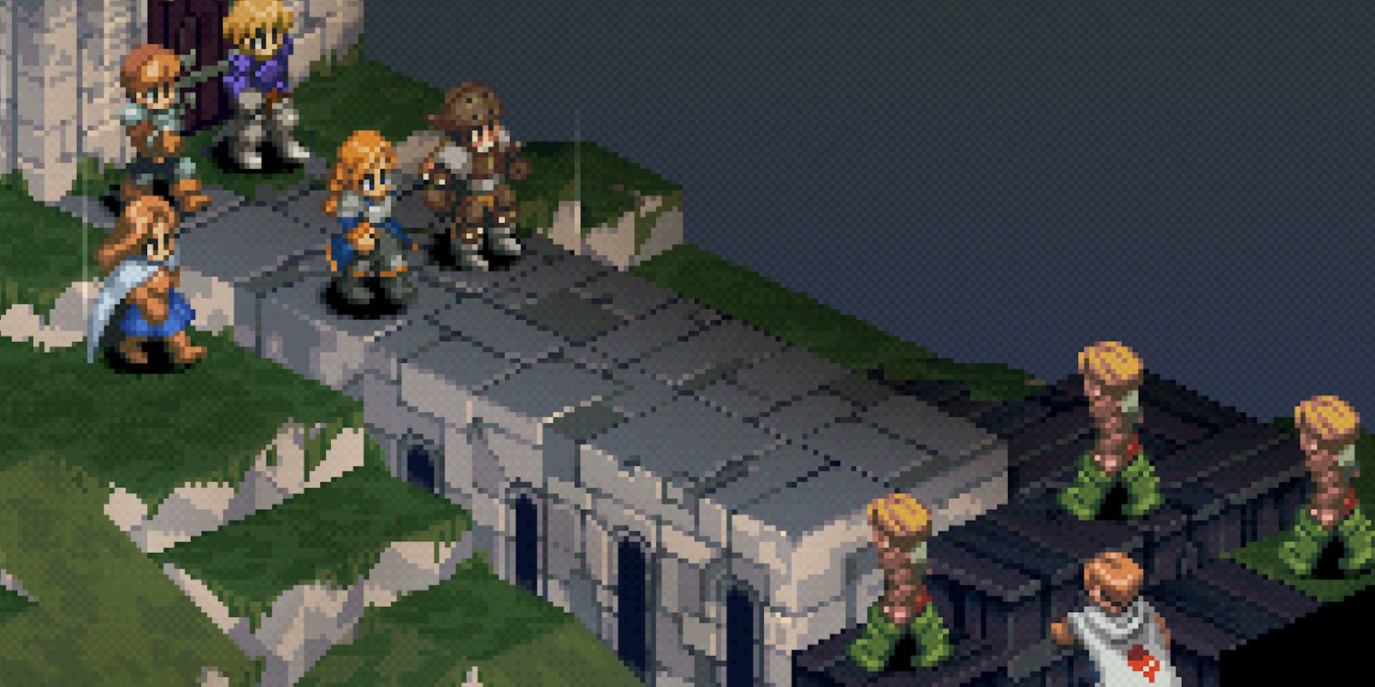 Fighting a battle in Final Fantasy Tactics