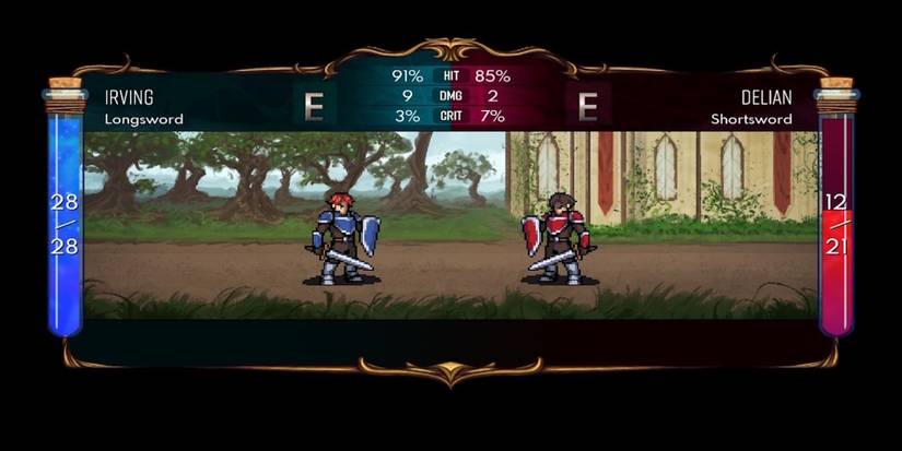 Fighting an enemy in Dark Deity