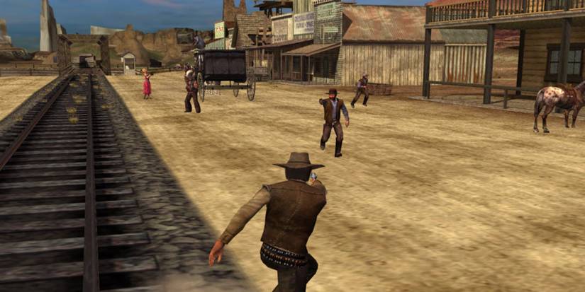 Fighting enemies in Gun