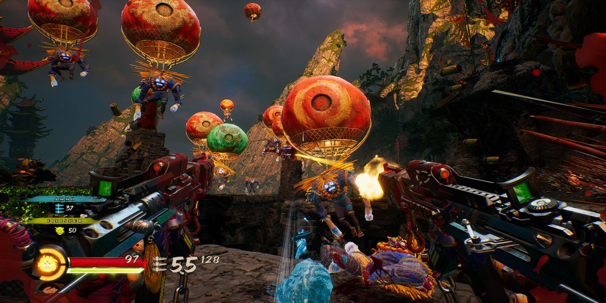 Fighting enemies in Shadow Warrior 3