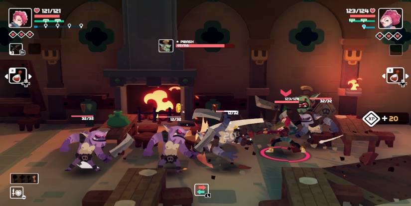 Fighting enemies in Young Souls