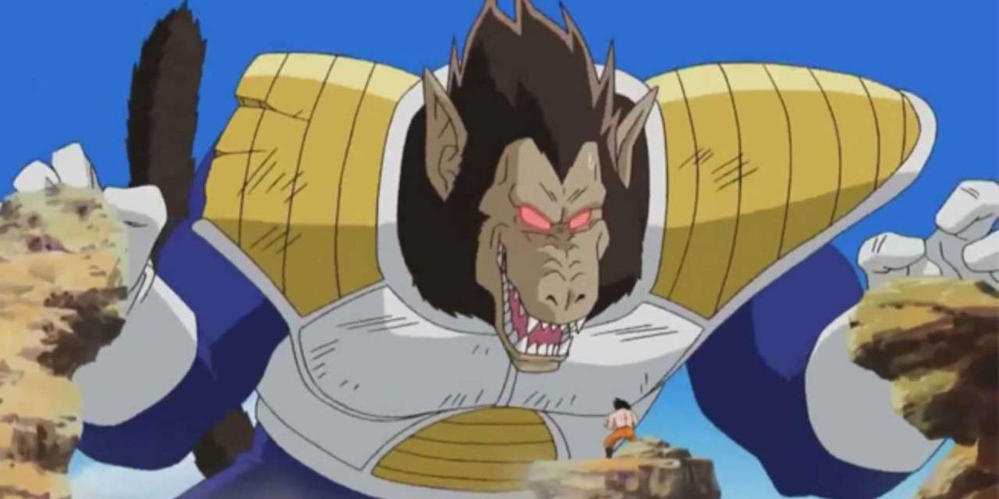 Гоку сражается с обезьяной Вегетой в Dragon Ball Z