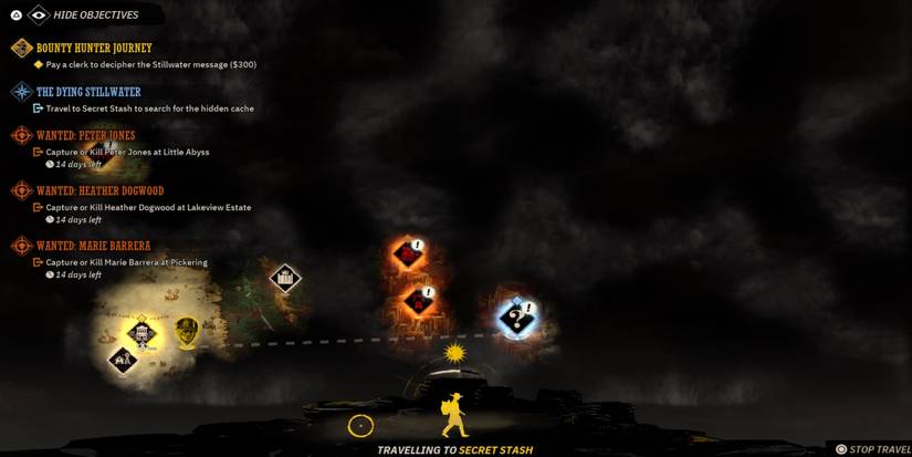 Traveling on the world map in Weird West 