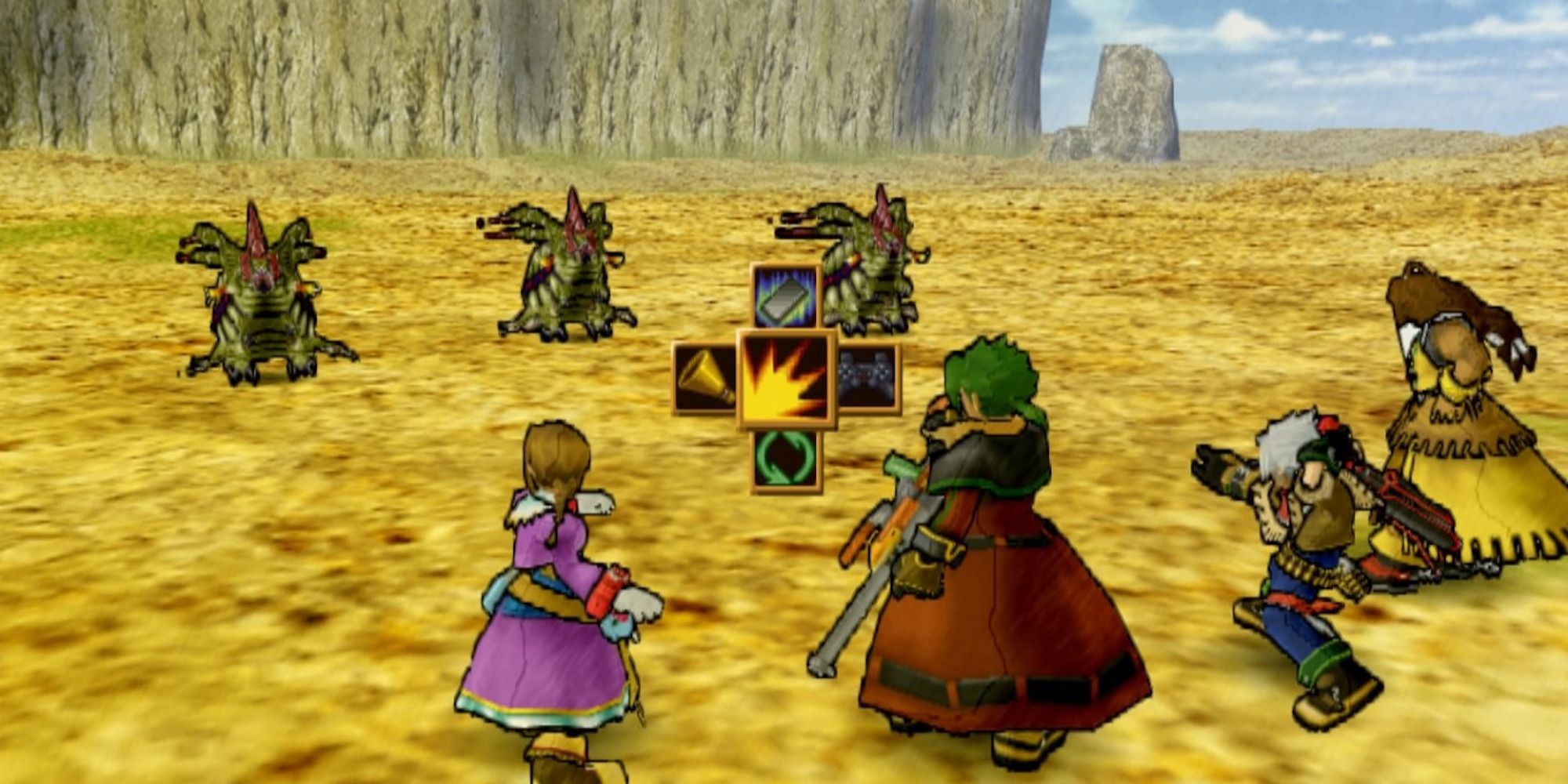 Fighting a battle in Wild Arms 3
