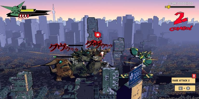 Fighting enemies in in Dawn of the Monsters