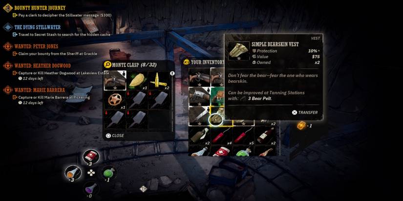 The item menu in Weird West 