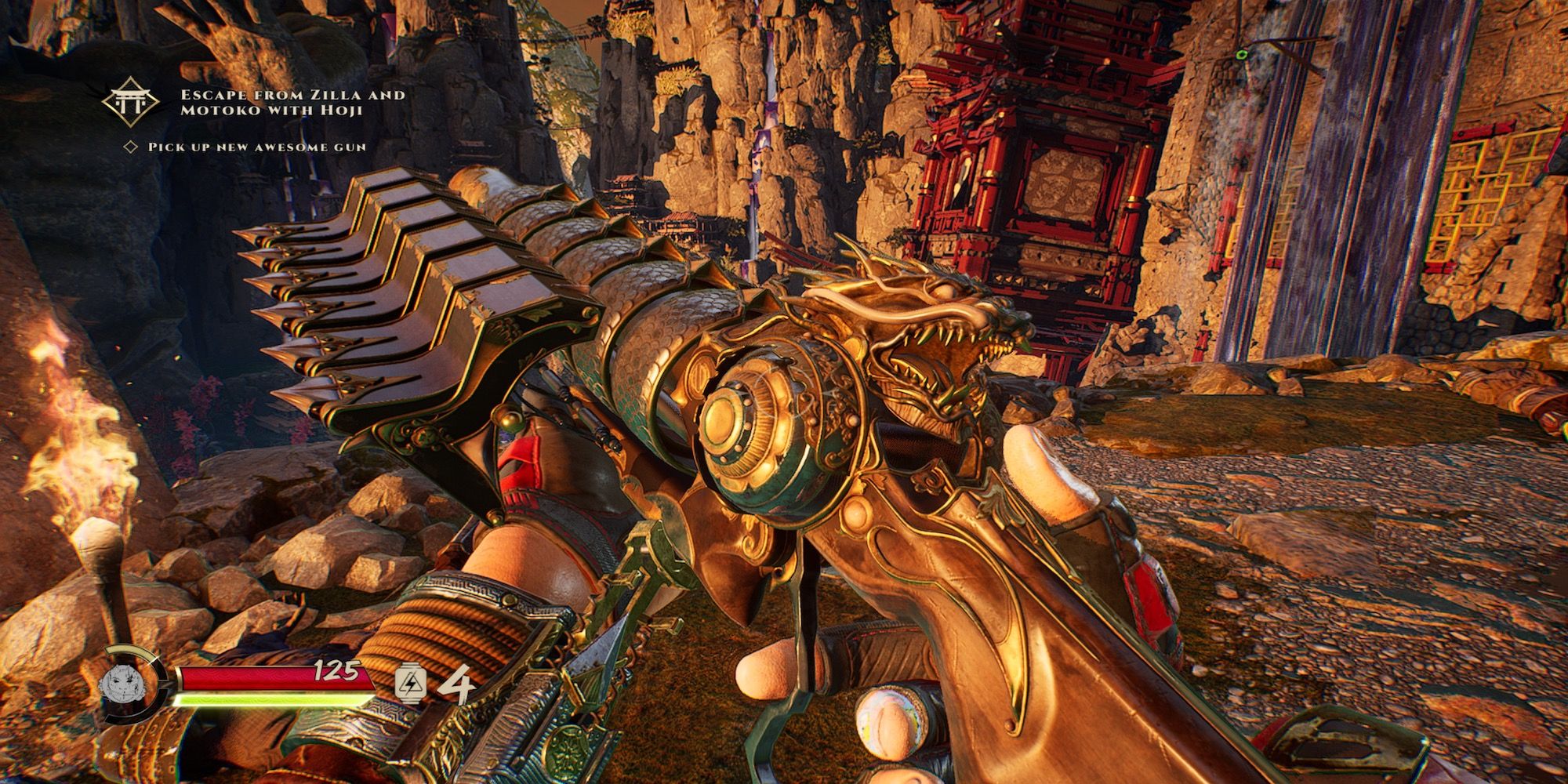 Examining a gun in Shadow Warrior 3